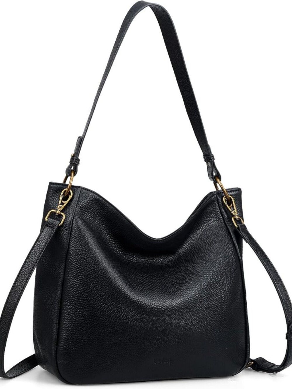 Vintage Genuine Leather Hobo Crossbody Bag for Women - Soft Handbag with 2